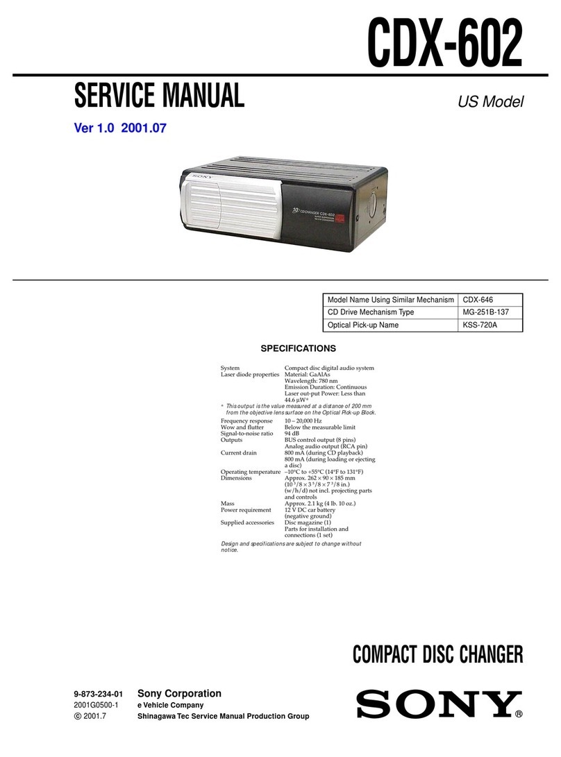 Sony CDX-602 - Compact Disc Changer Service manual