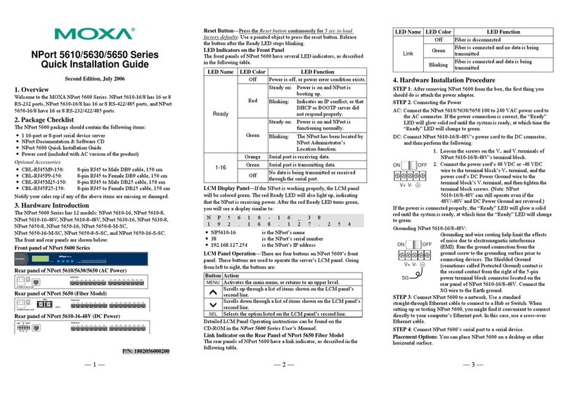 Moxa Technologies NPort 5610 series Quick installation guide Moxa Technologies NPort 5610 series Quick installation guide