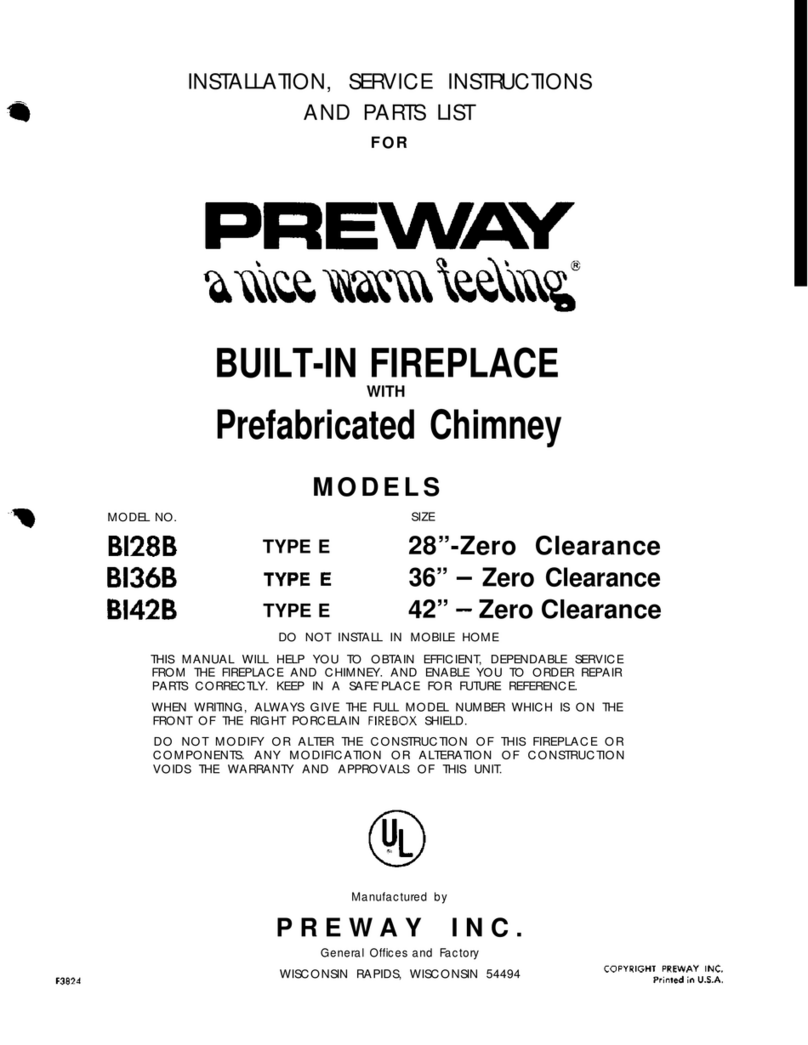 Preway BI28B Installation, service instructions & parts