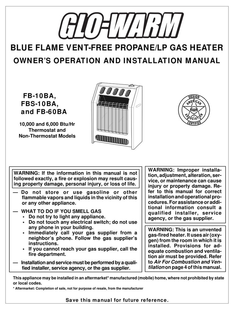 Glo-warm FB-10BA owner's guide