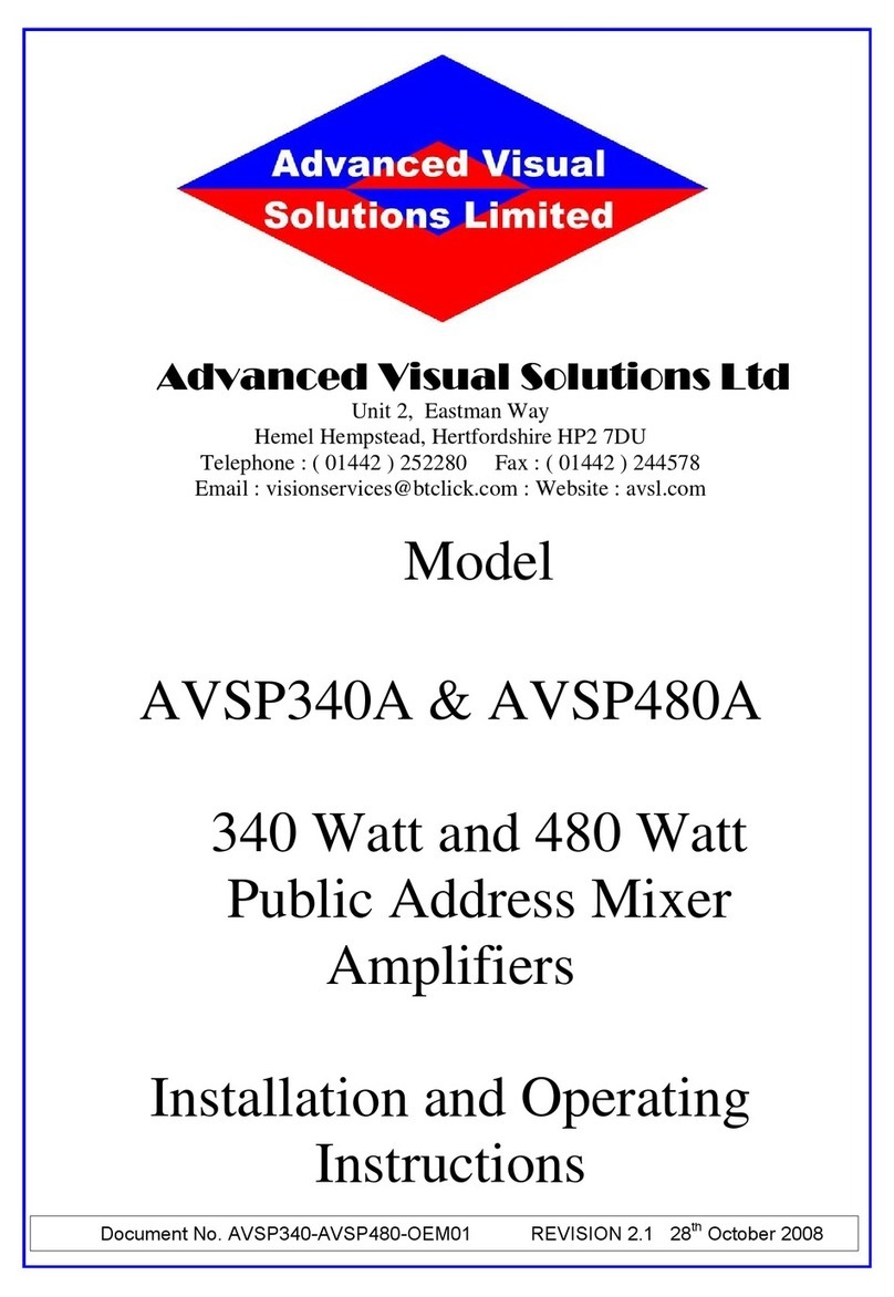 Advanced Visual Solutions AVSP340A User manual