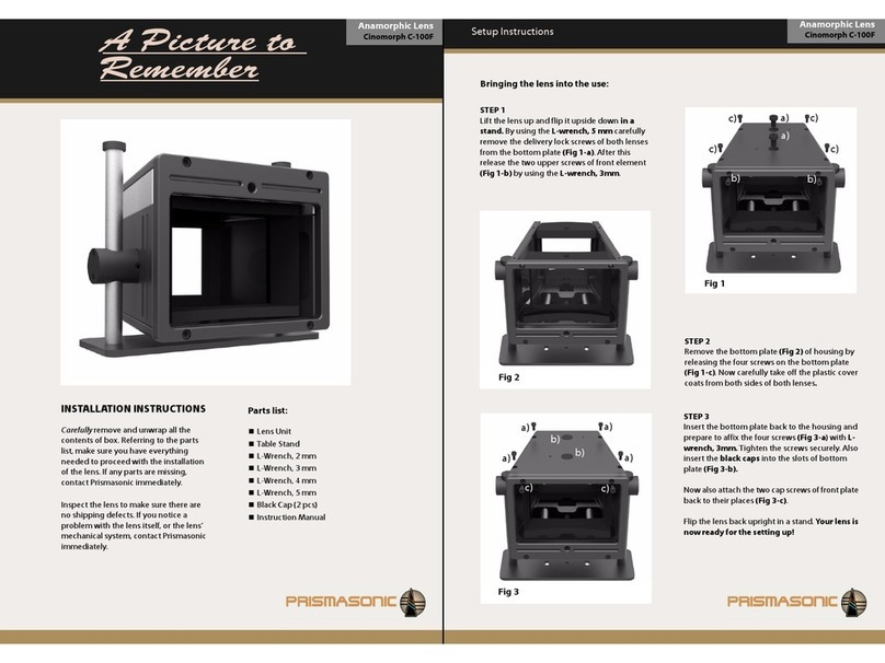 Prismasonic Cinomorph C-100F Setup instructions