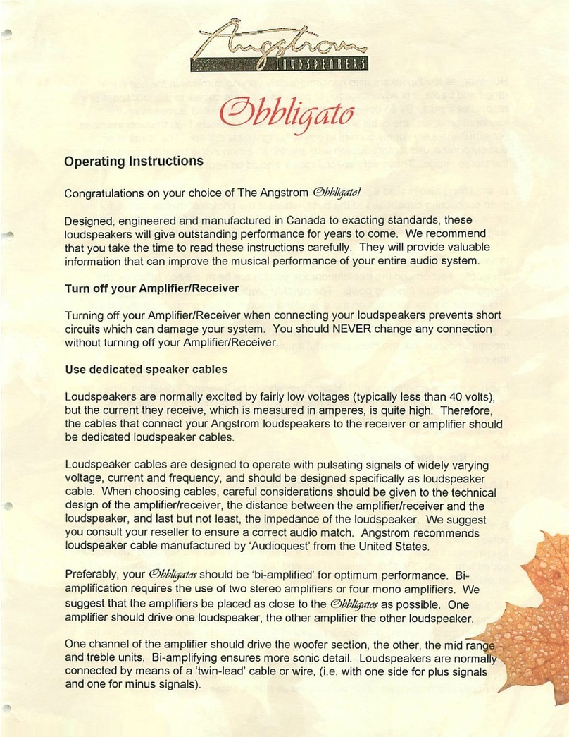 Angstrom Obbligato operating instructions