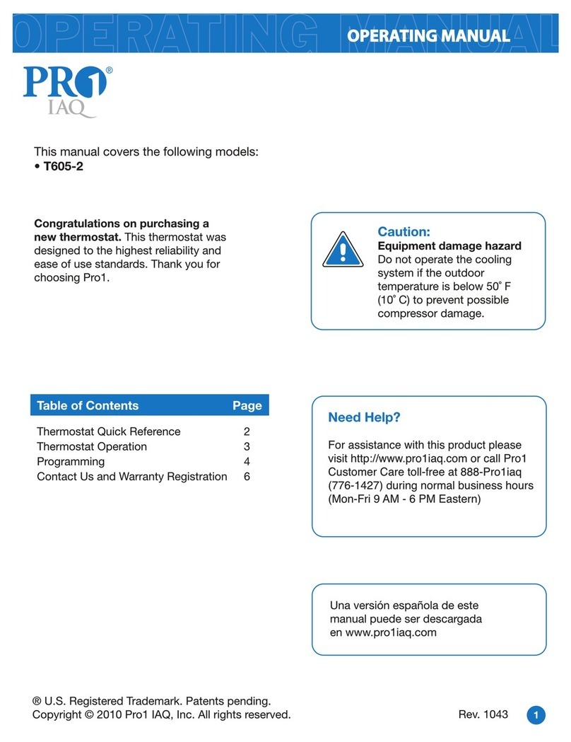 Pro 1 IAQ T605-2 operating manual