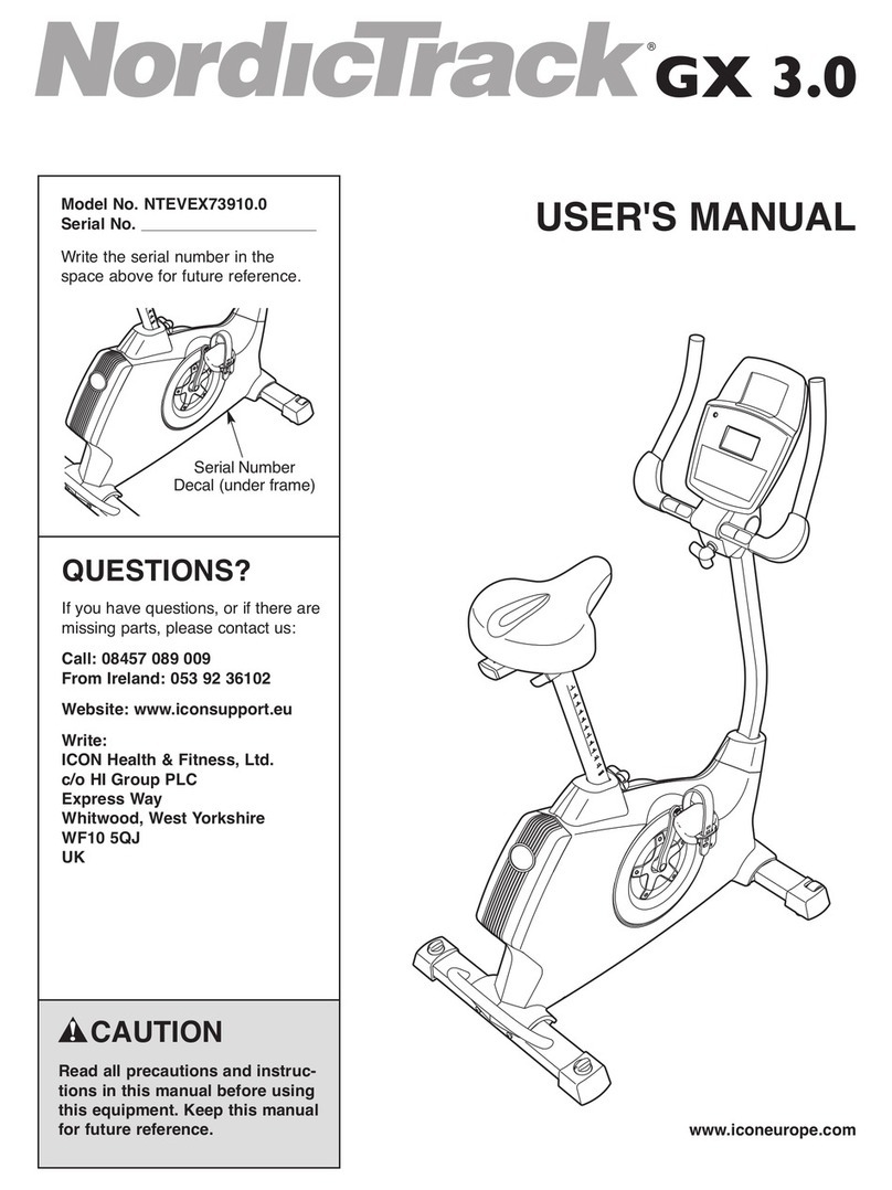 NordicTrack GX 3.0 NTEVEX73910.0 user manual