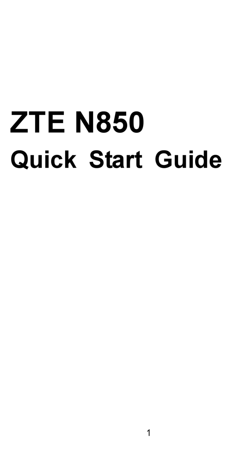Zte N850 User manual
