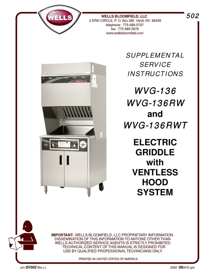 Wells WVG-136 SERIES Supplemental service instructions
