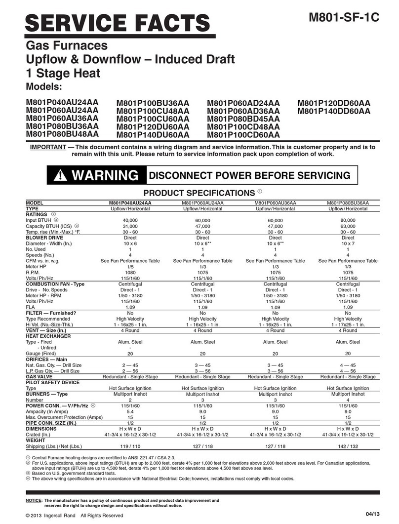 Ingersoll-Rand M801P040AU24AA Service manual