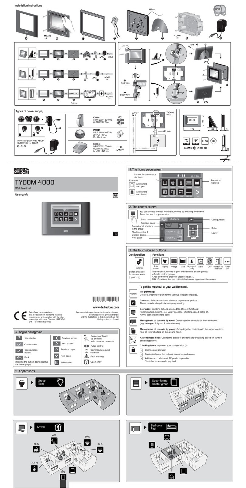 DELTA DORE TYDOM 4000 user guide