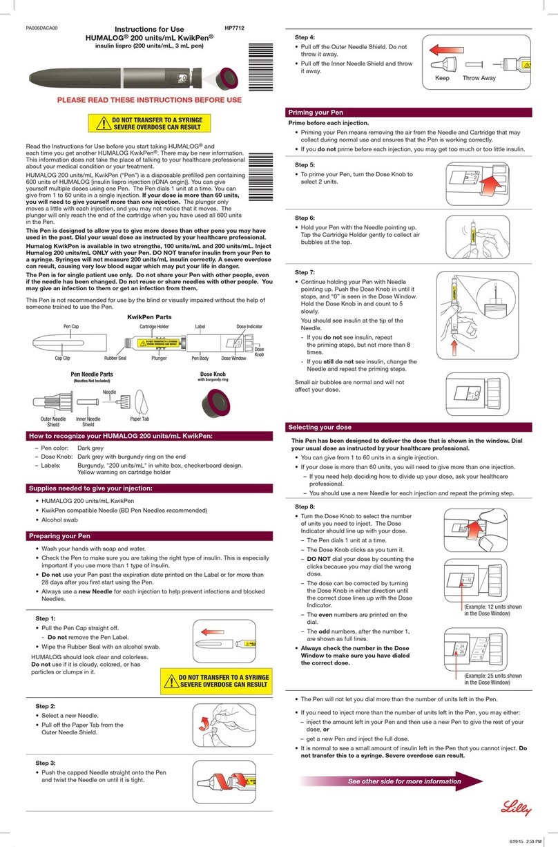 Humalog u200 KwikPen Instructions for use Humalog u200 KwikPen Instructions for use
