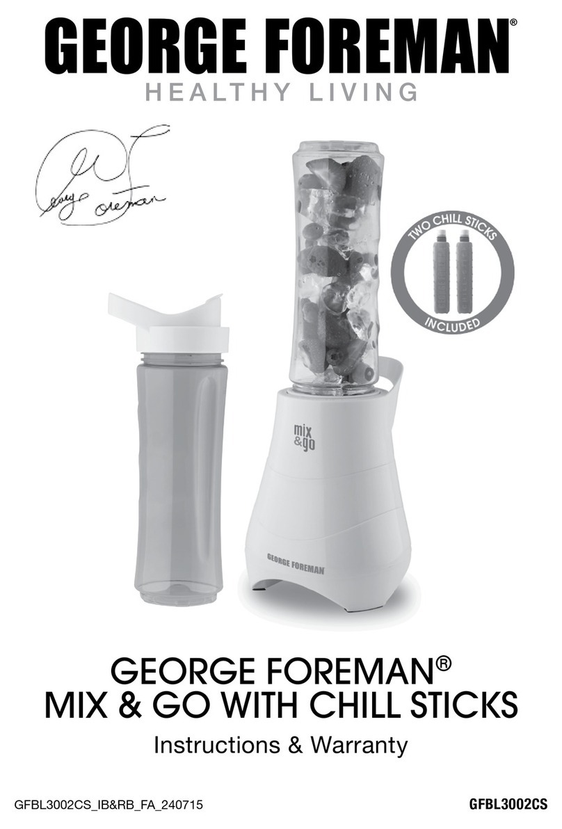 George Foreman GFBL3002CS Instructions & warranty
