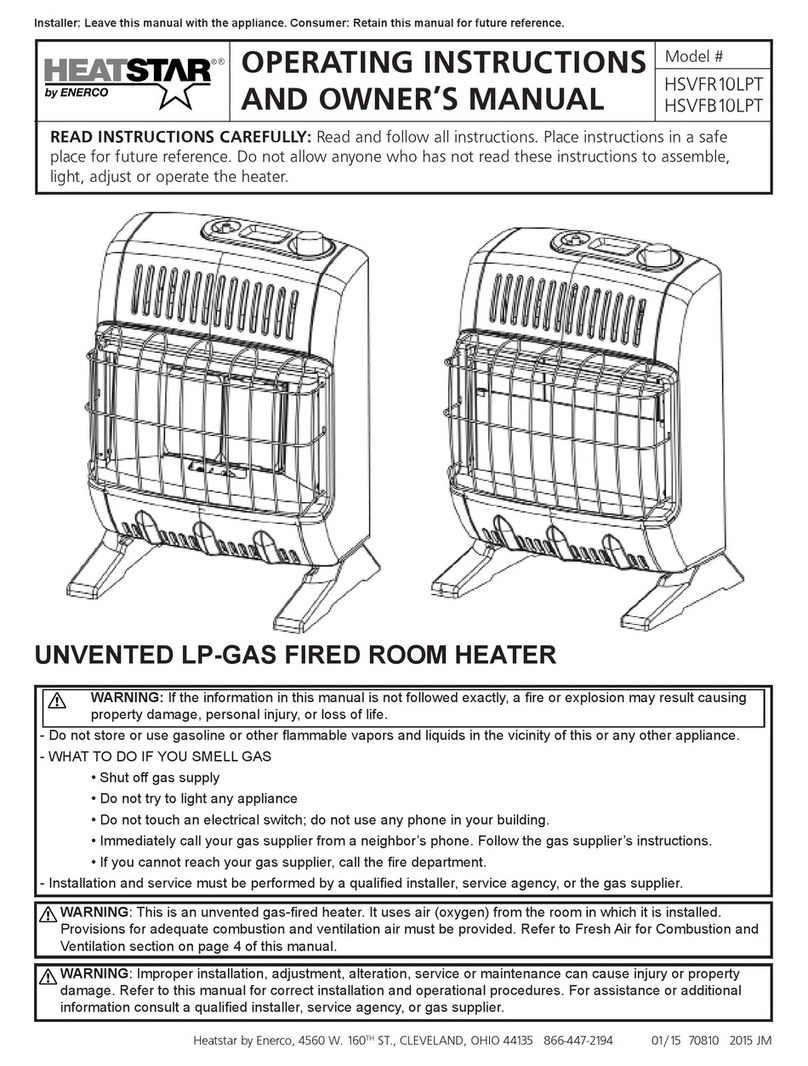 HeatStar HSVFR10LPT Operating instructions and owner's manual