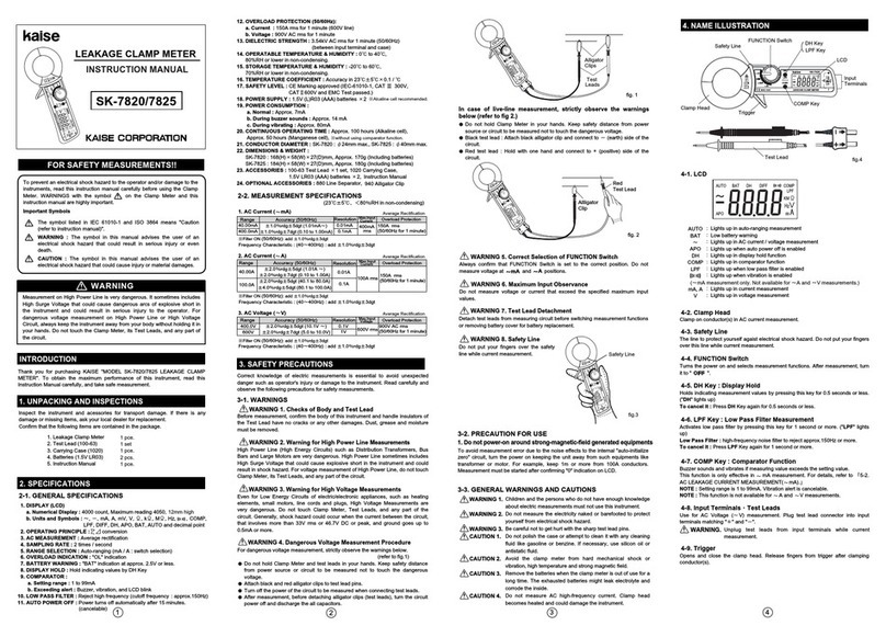 Kaise SK-7820 instruction manual
