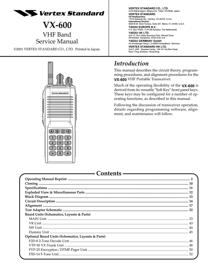 Vertex Standard VX-600 User manual