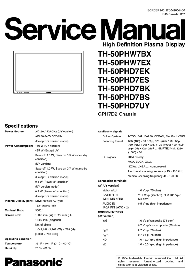Panasonic TH-50PHW7BX User manual