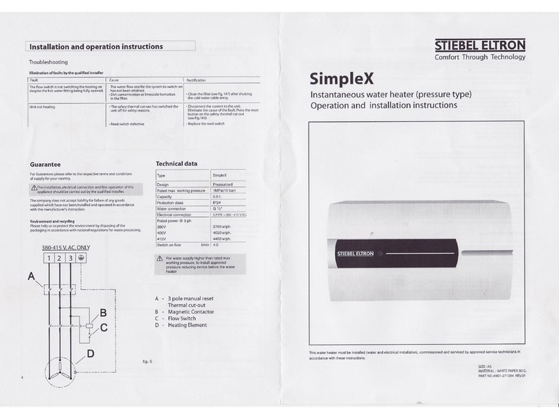 STIEBEL ELTRON Simple X User manual STIEBEL ELTRON Simple X User manual