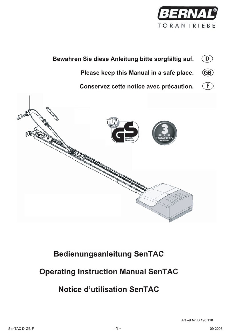 Bernal SenTAC Operation & instruction manual Bernal SenTAC Operation & instruction manual