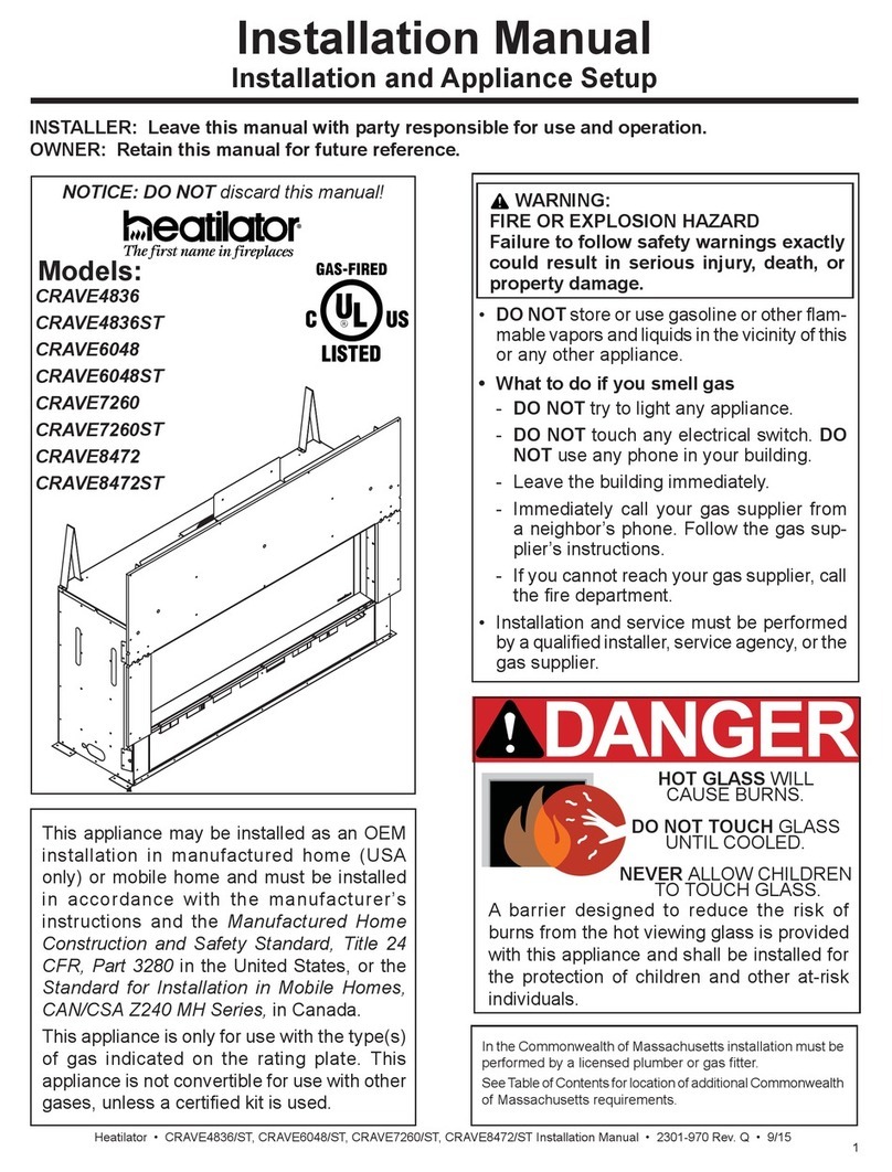 Heatilator CRAVE4836 User manual Heatilator CRAVE4836 User manual