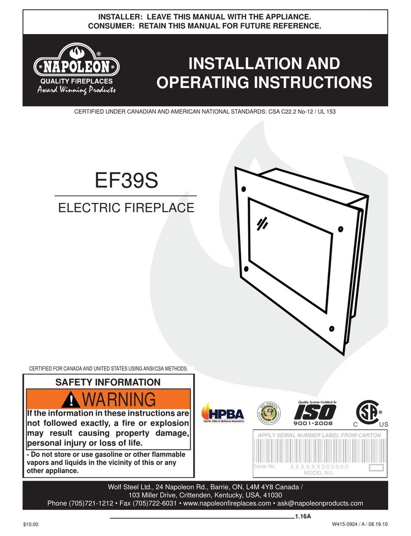 Napoleon EF39S User manual