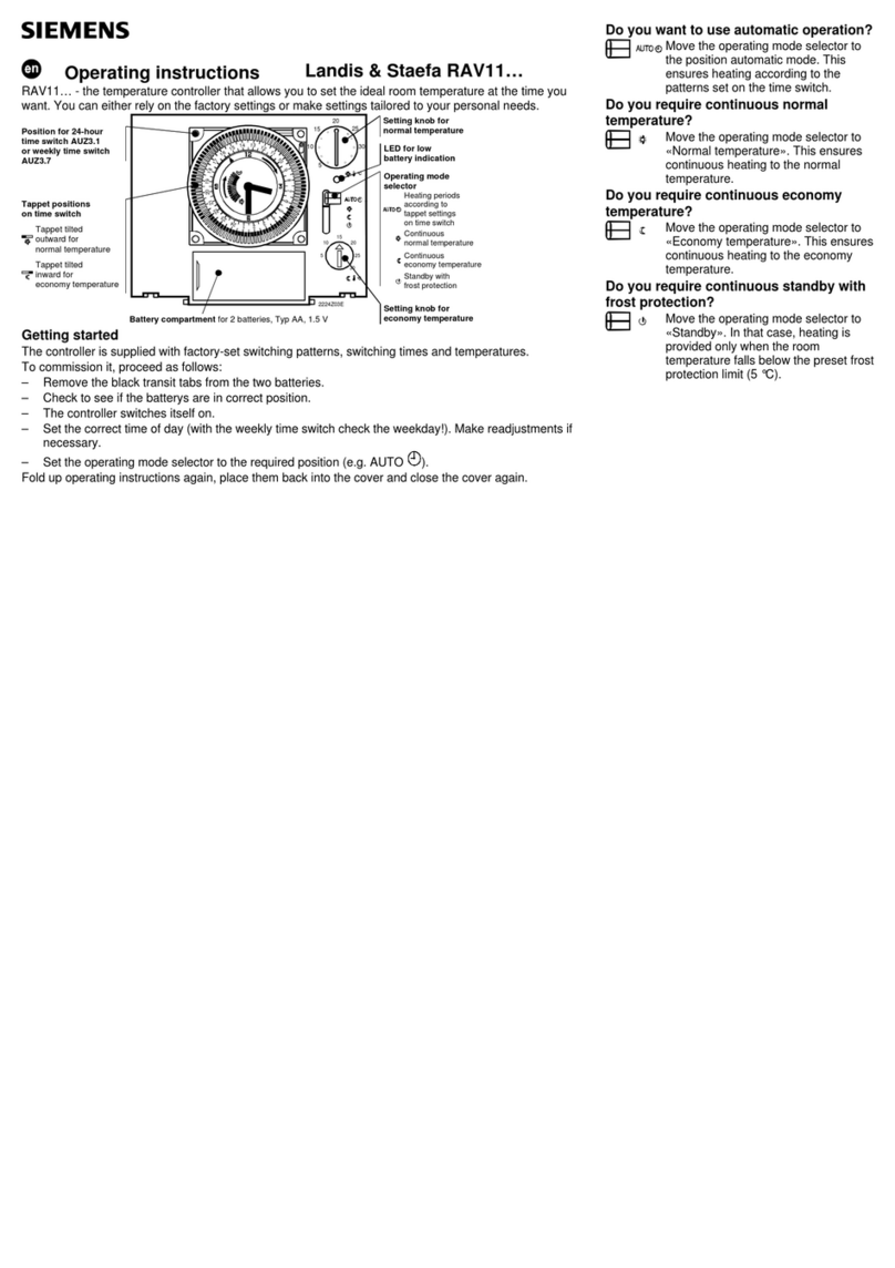 Siemens Landis & Staefa RAV11 Series User manual