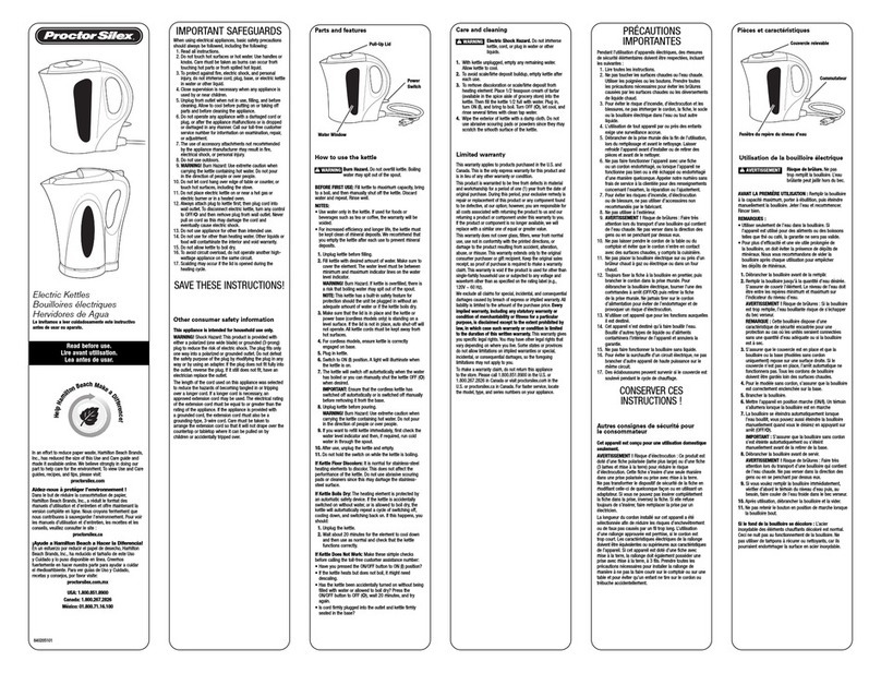 Proctor-Silex K4080Y manual