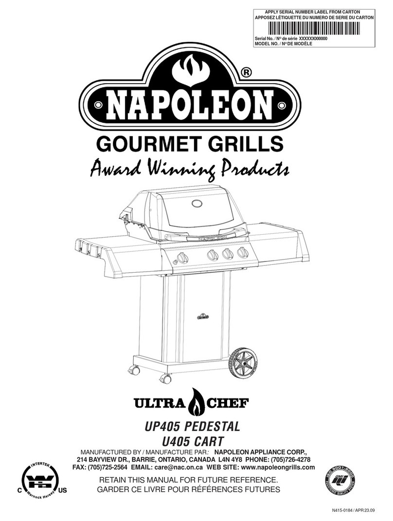 Napoleon Ultra Chef UP405 PEDESTAL User manual