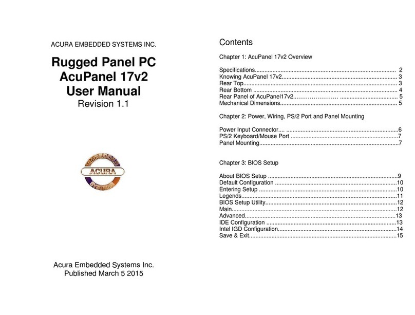 Acura Embedded AcuPanel 17v2 User manual