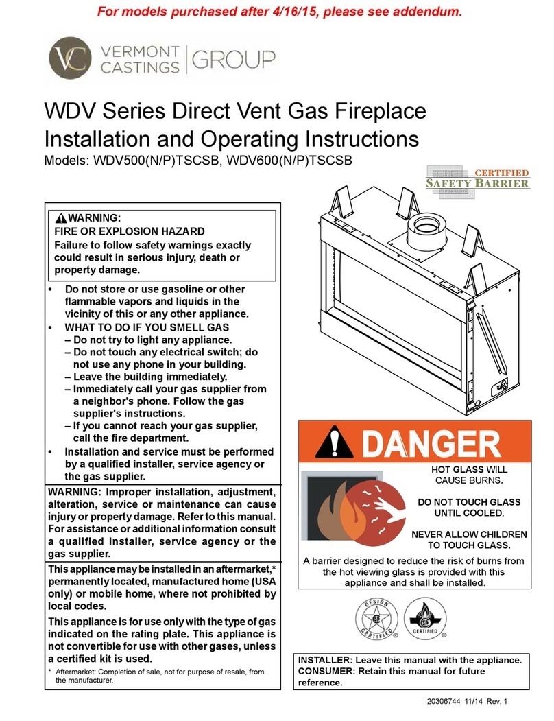 Vermont Castings WDV500NTSCSB Installation and operating instructions