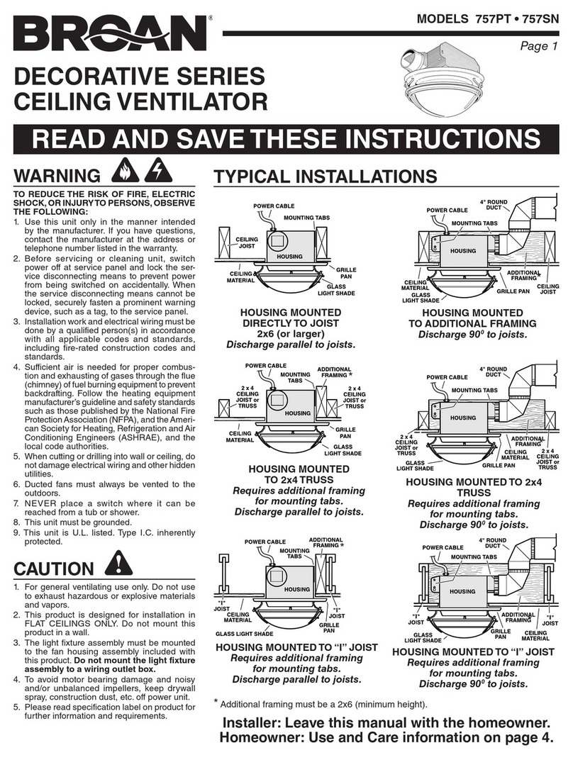 Broan 757PT instructions