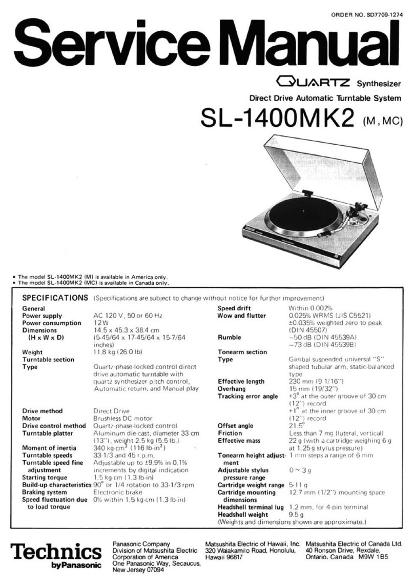 Technics SL-1400MK2 Service manual