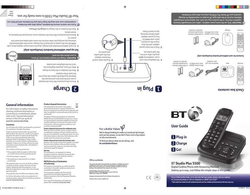 BT STUDIO PLUS 5500 User manual BT STUDIO PLUS 5500 User manual