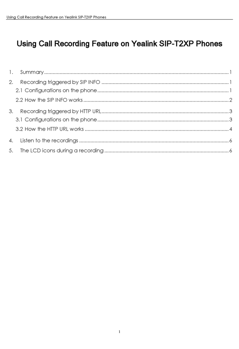Yealink SIP-T2XP Specification sheet