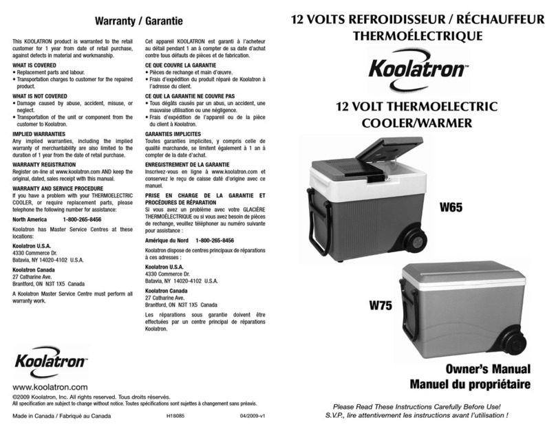 Koolatron W65 owner's manual