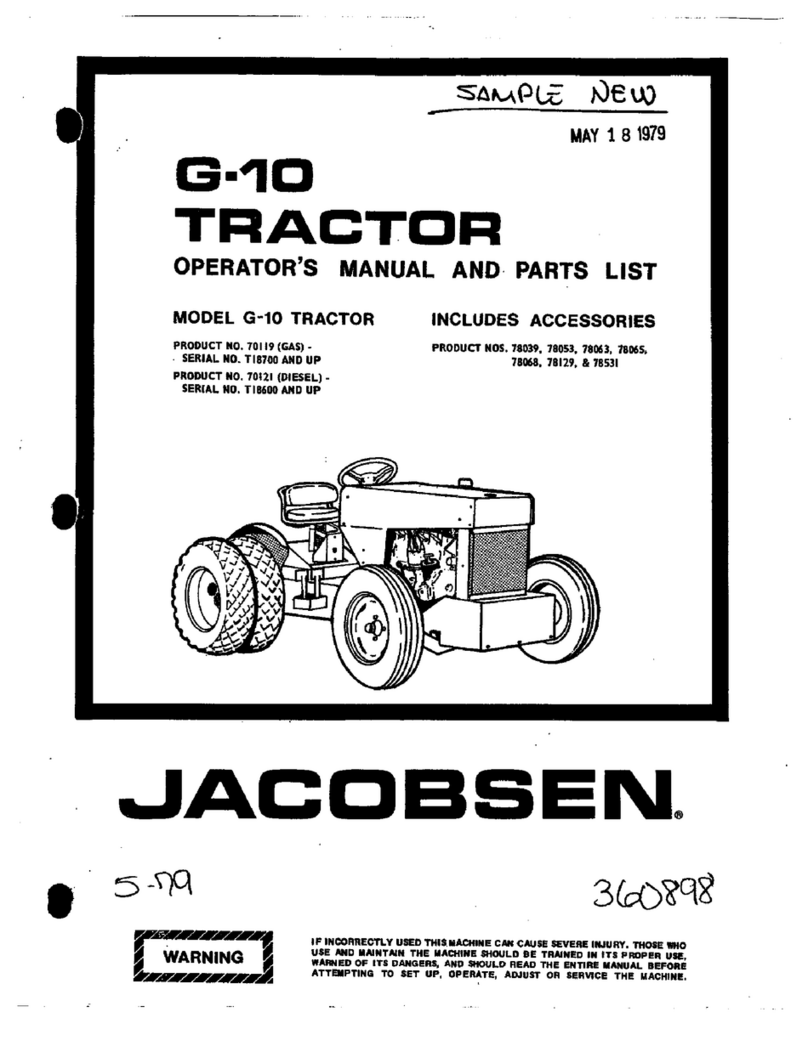 Jacobsen G-10 Installation and maintenance instructions