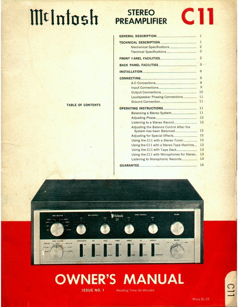 McIntosh C11 - SERVICE User manual
