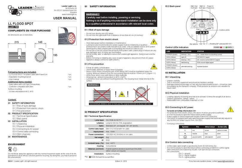 Leader Light LL44 700 user manual