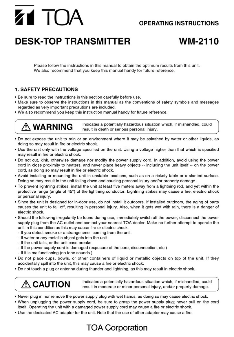 Toa WM-2110 User manual