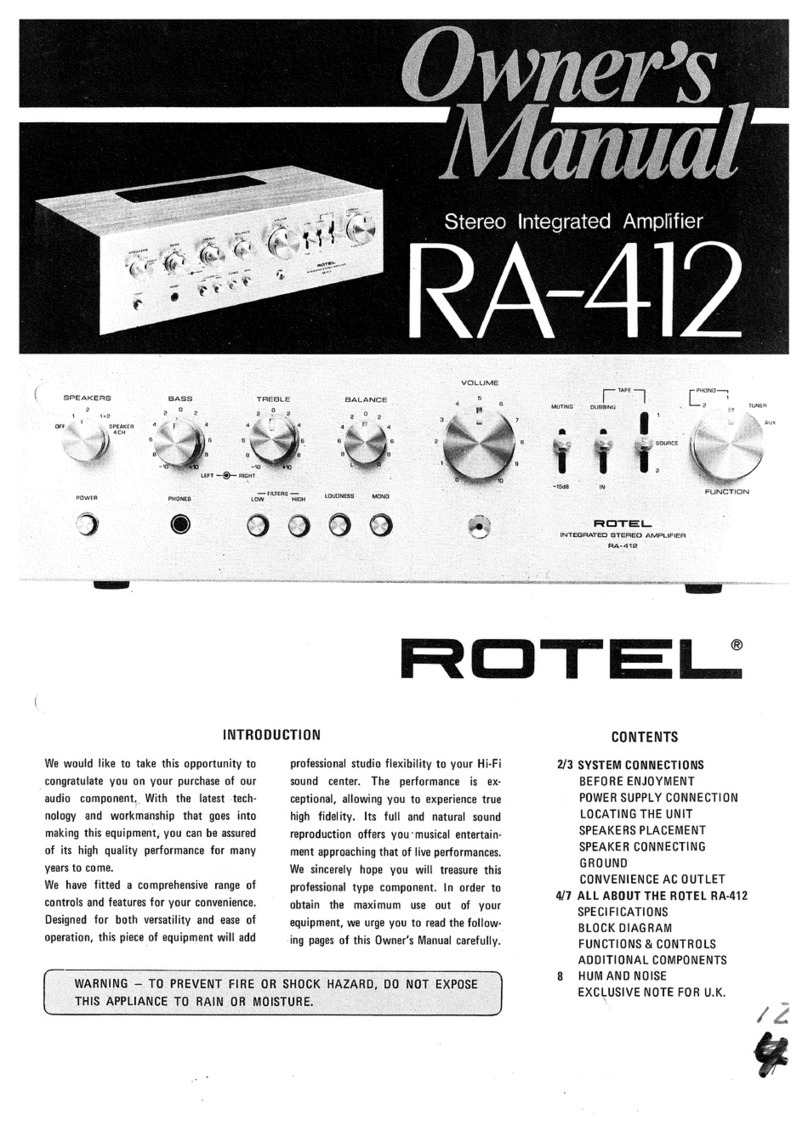 Rotel RA-412 User manual