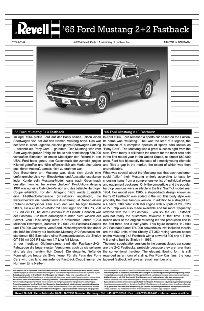 REVELL '65 Ford Mustang 2+2 Fastback User manual