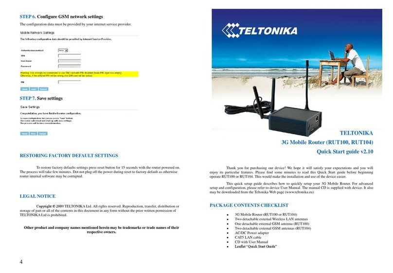 Teltonica RUT100 User manual