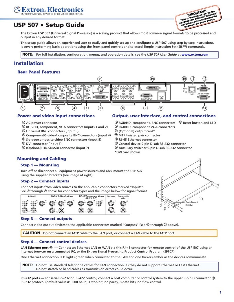 Extron electronics USP 507 Setup guide
