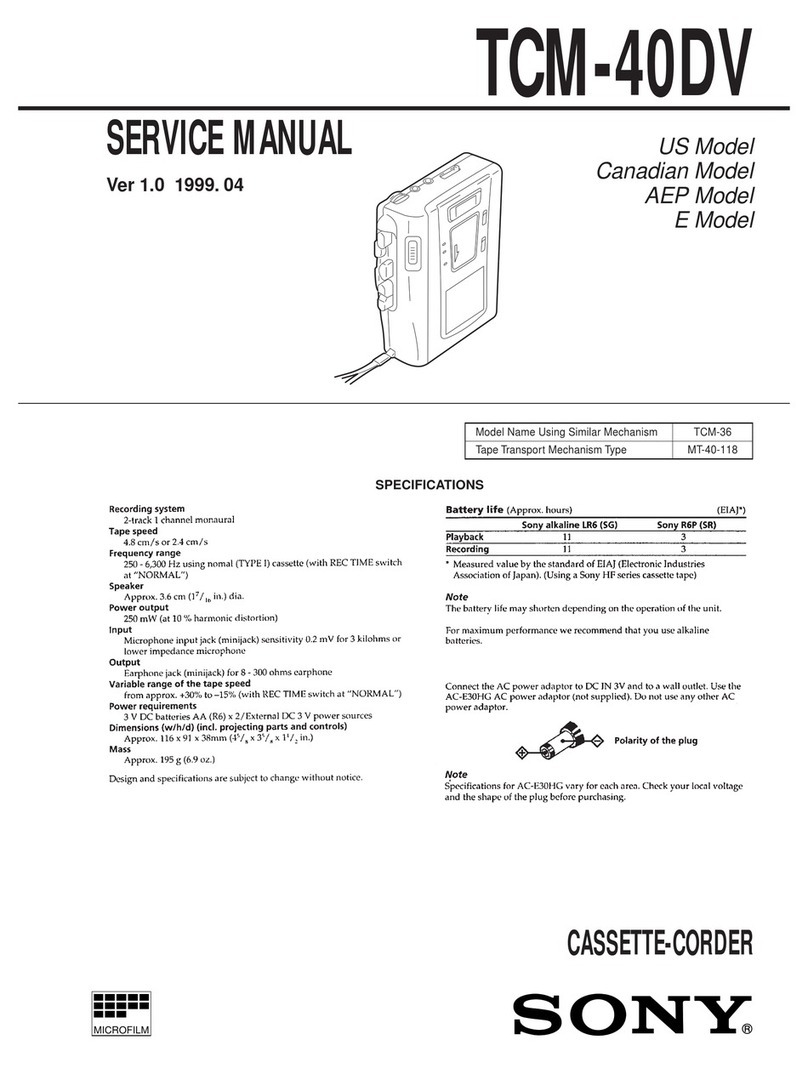 Sony TCM-40DV User manual