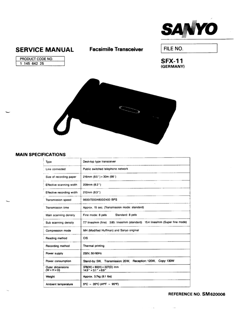 Sanyo SFX-11 Service manual