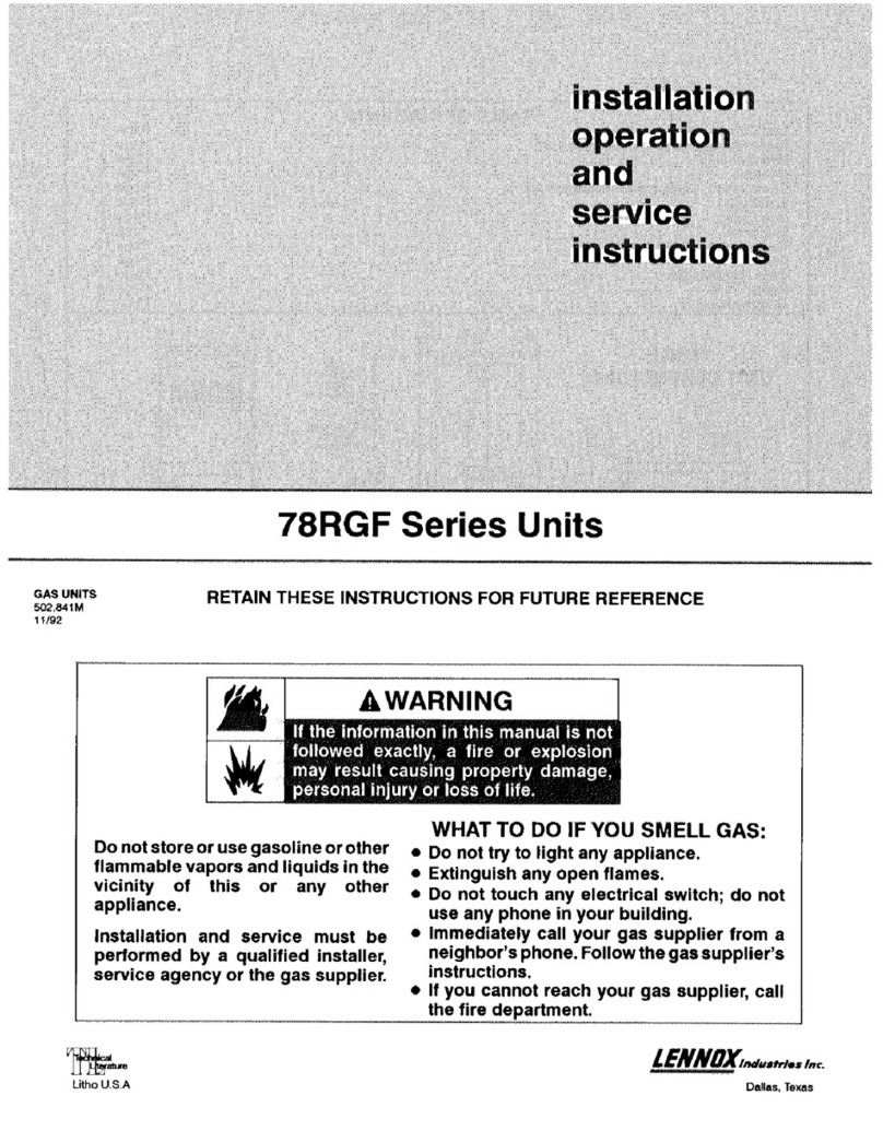 Lennox 78RGF Series Setup guide Lennox 78RGF Series Setup guide