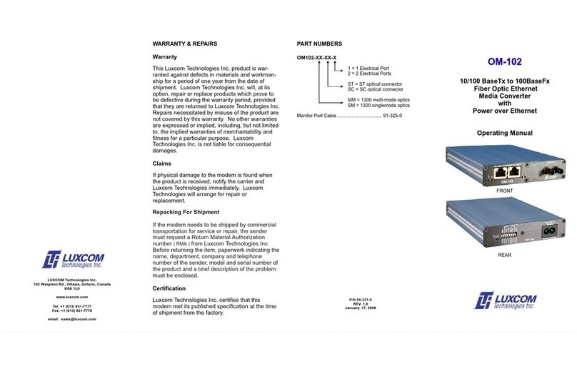 LuxCom OM-102 operating manual