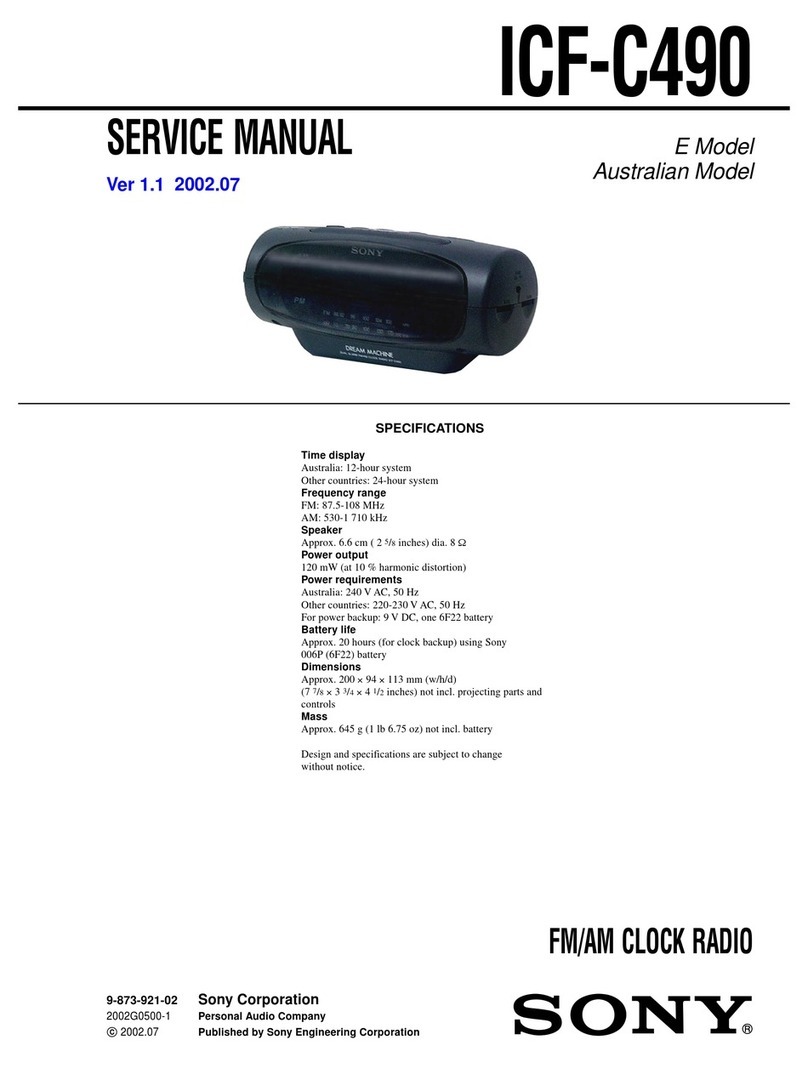 Sony Dream Machine ICF-C490 User manual