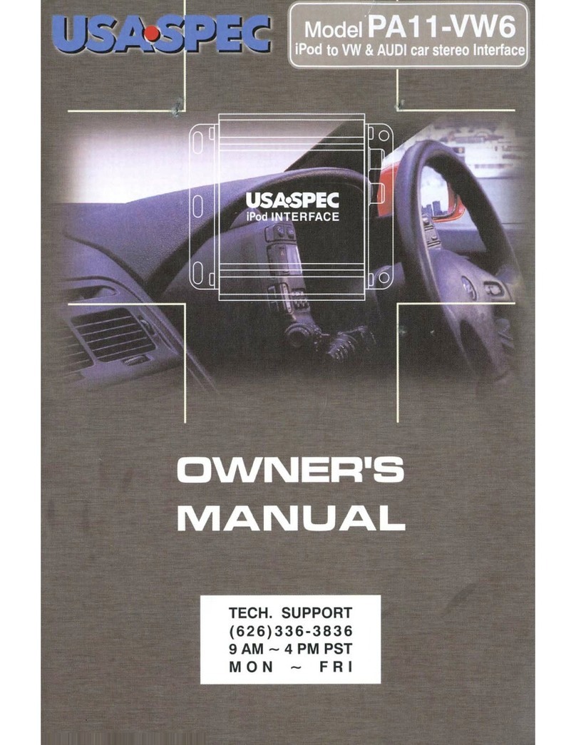 USA SPECS PA11-VW6 owner's manual