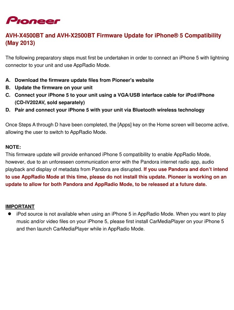 Pioneer AVH-X4500BT Firmware update guide