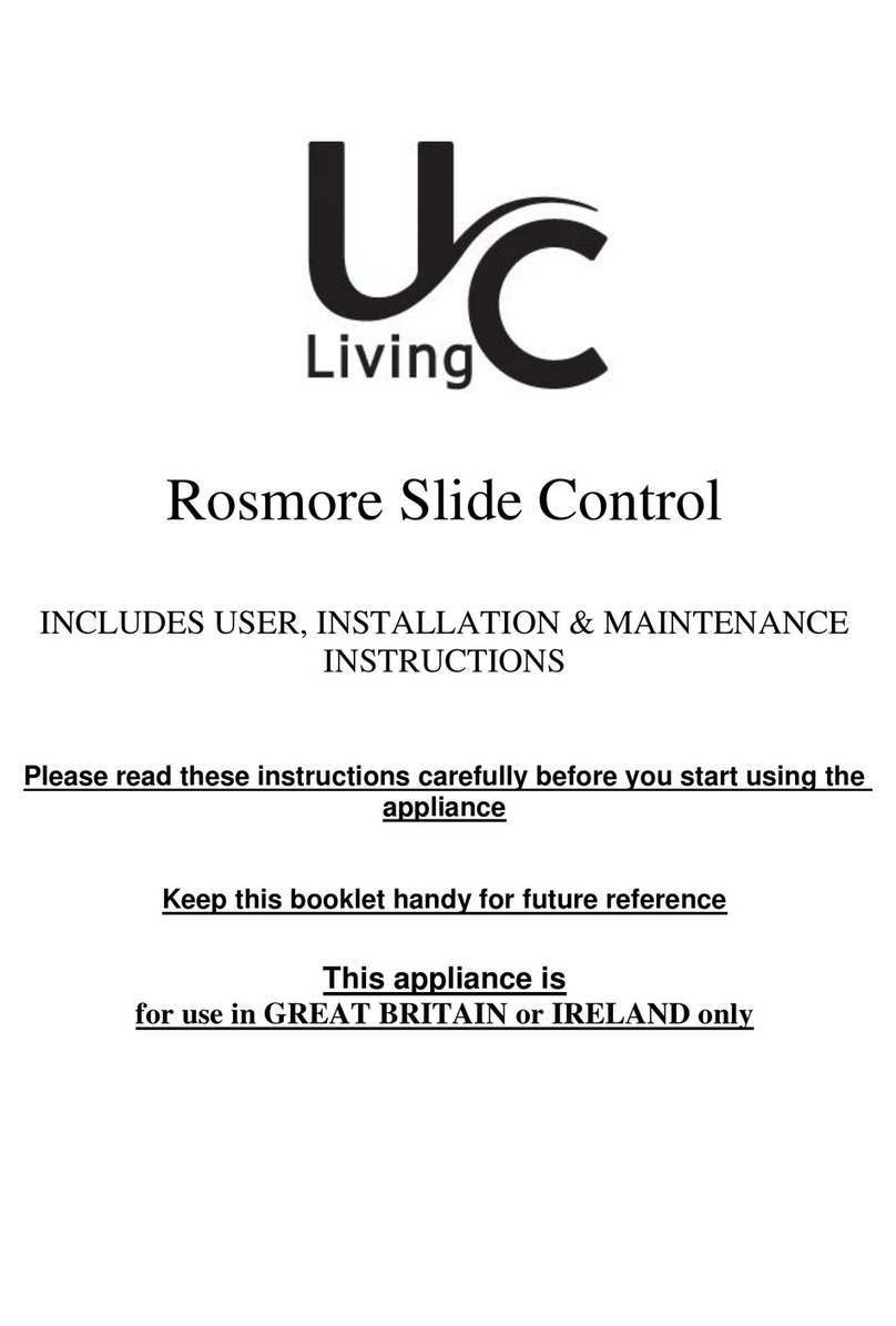 UC Living Rosmore Slide Control User instructions, installation, maintenance