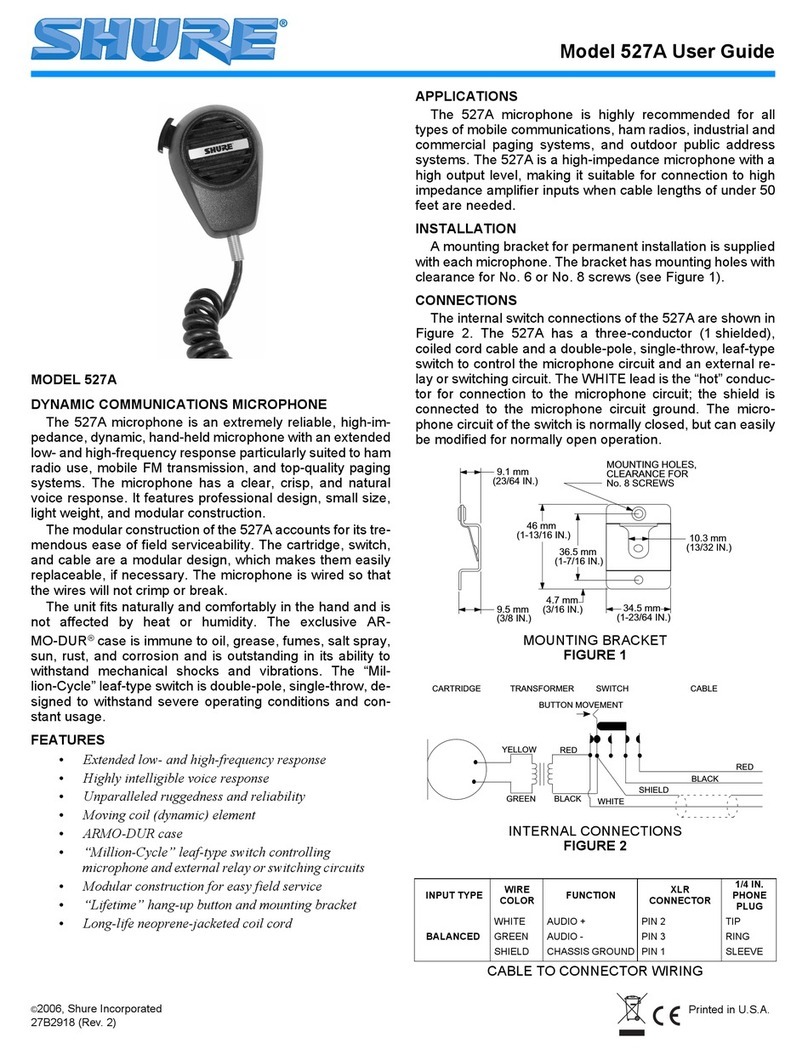 Shure 527A User manual